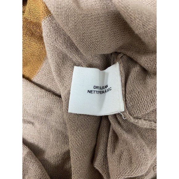 Anthropologie GUINEVERE Silk XS Cardigan Womens Large 3/4 Sleeve Orange Tan - Picture 10 of 11